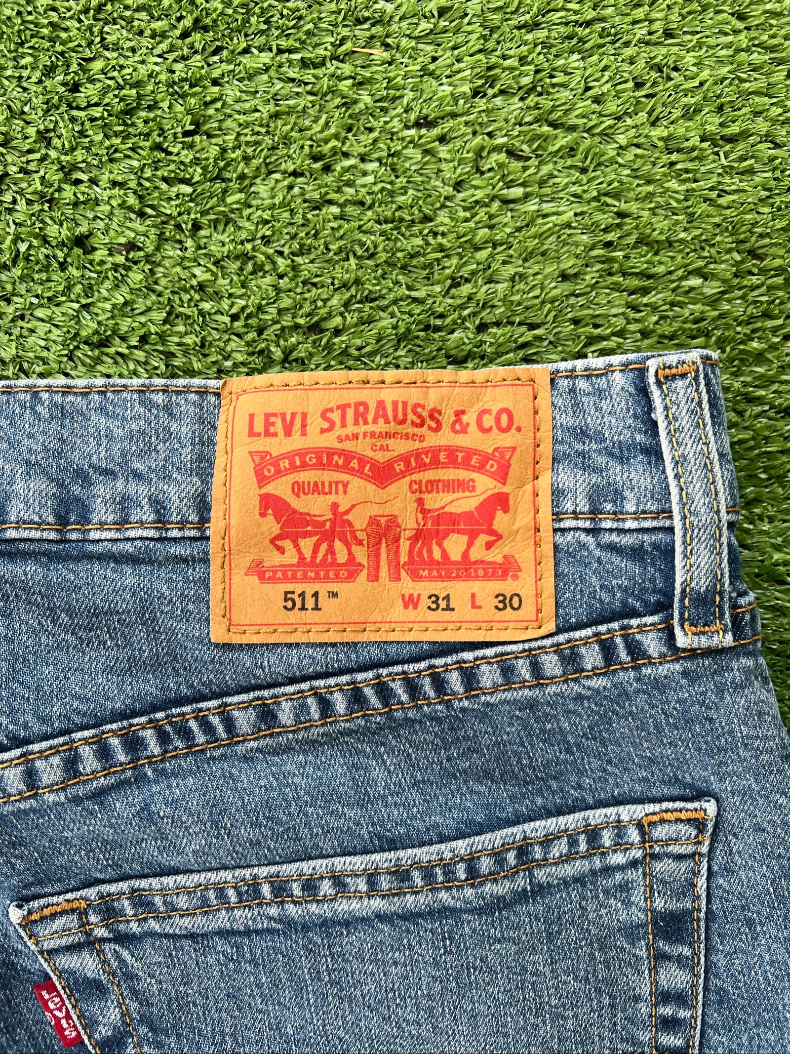 Levi’s 511 Slim Fit Jeans Lichtblauw Gewassen Denim Vintage Stijl Heren W31 L30 – photo 4